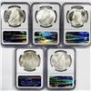 Image 2 : 1922-1925 Set [5] Silver Peace Dollar NGC MS63