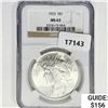 Image 1 : 1923 Silver Peace Dollar NGC MS63