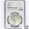 Image 1 : 1923-D Silver Peace Dollar NGC MS61