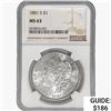 Image 1 : 1881-S Morgan Silver Dollar NGC MS63