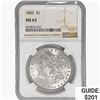 Image 1 : 1885 Morgan Silver Dollar NGC MS63