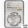 Image 1 : 1923-D Silver Peace Dollar NGC MS62