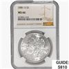 Image 1 : 1881-S Morgan Silver Dollar NGC MS66