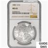 Image 1 : 1881-S Morgan Silver Dollar NGC MS65