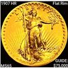 Image 1 : 1907 HR Flat Rim $20 Gold Double Eagle GEM BU
