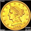 Image 1 : 1849 $2.50 Gold Quarter Eagle UNCIRCULATED