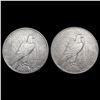 Image 2 : [2] Peace SilveDollars [1925-S, 1935] CLOSELY UNCI