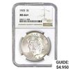 Image 1 : 1925 Silver Peace Dollar NGC MS66+