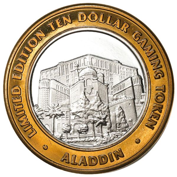 .999 Fine Silver Aladdin Resort & Casino Las Vegas $10 Limited Edition Gaming Token