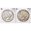 Image 1 : Lot of (2) 1935-S $1 Peace Silver Dollar Coins