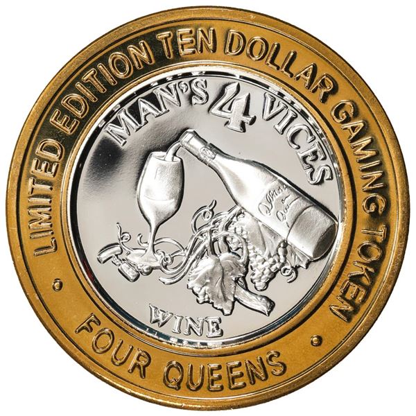 .999 Silver Four Queens Casino Hotel Las Vegas $10 Limited Edition Gaming Token