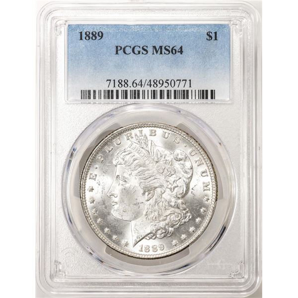 1889 $1 Morgan Silver Dollar Coin PCGS MS64