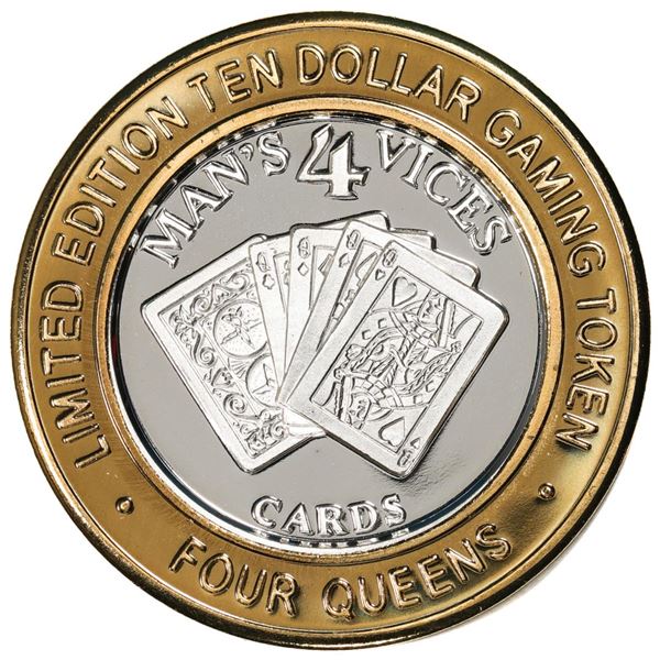 .999 Silver Four Queens Casino Hotel Las Vegas $10 Limited Edition Gaming Token