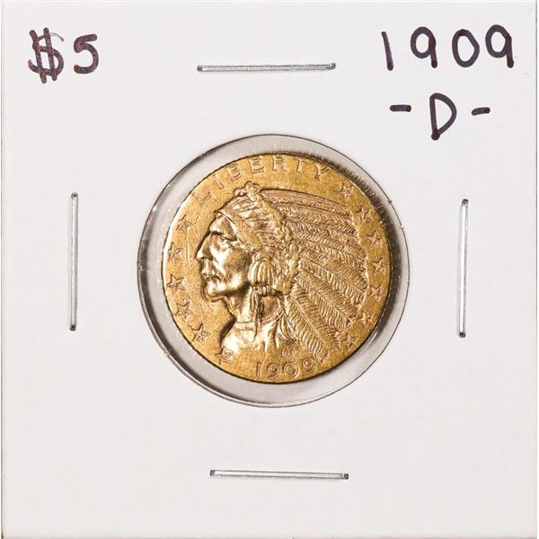 1909-D $5 Indian Head Half Eagle Gold Coin