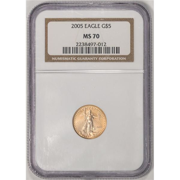 2005 $5 American Gold Eagle Coin NGC MS70