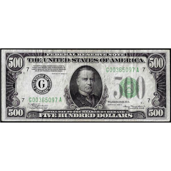 1934A $500 Federal Reserve Note Chicago