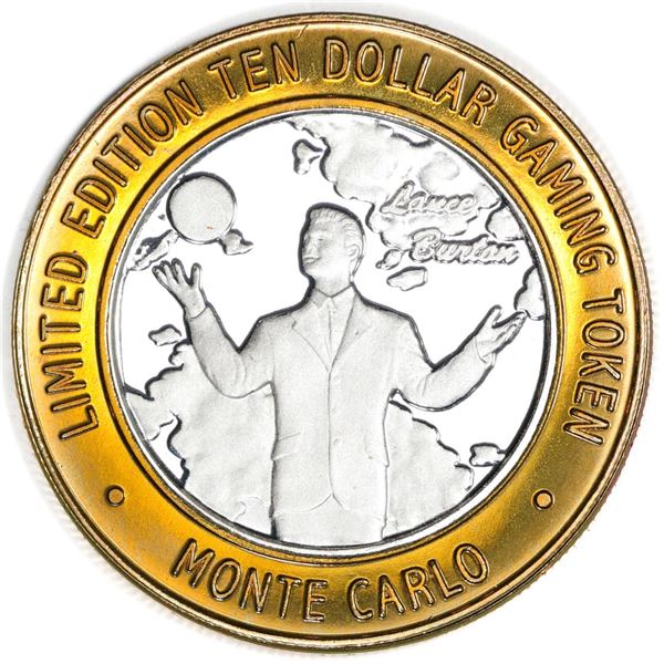 .999 Silver Monte Carlo Las Vegas, Nevada $10 Casino Limited Edition Gaming Token