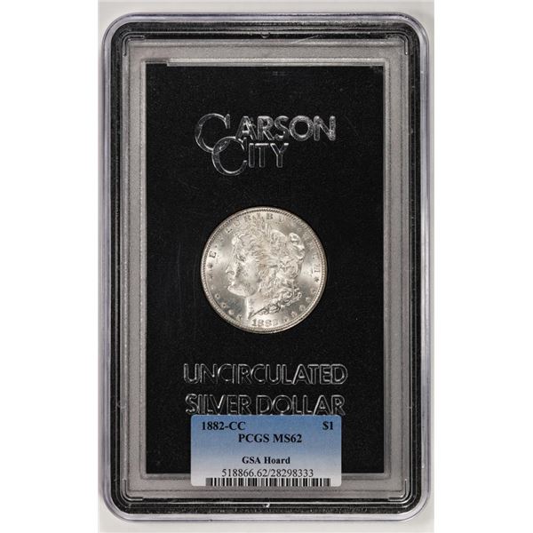 1882-CC $1 Morgan Silver Dollar Coin GSA Hoard PCGS MS62