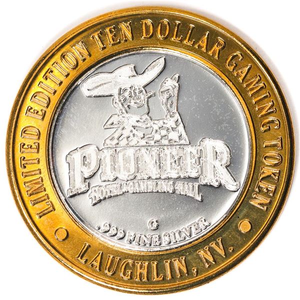 .999 Silver Pioneer Hotel & Gambling Hall $10 Casino Limited Edition Gaming Token