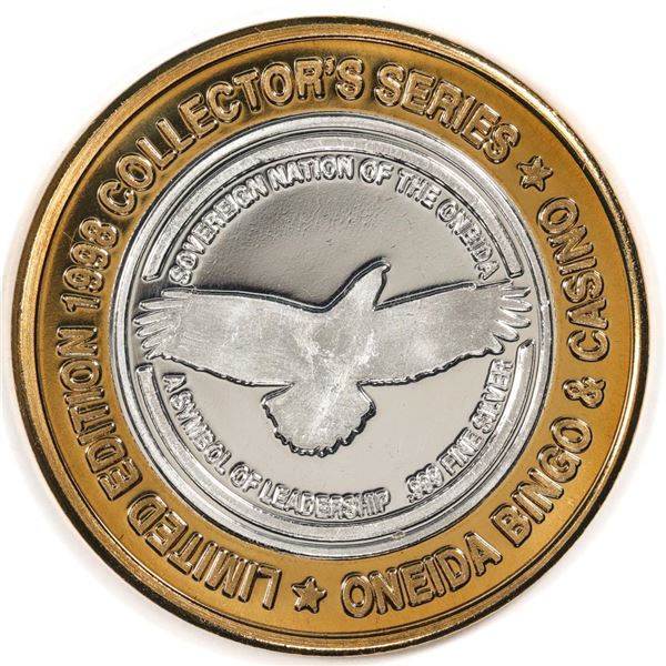 .999 Silver Oneida Bingo Green Bay, Wisconsin $10 Limited Edition Gaming Token