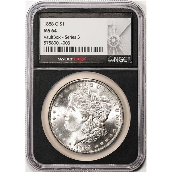 1888-O $1 Morgan Silver Dollar Coin NGC MS64 Vaultbox Series 3