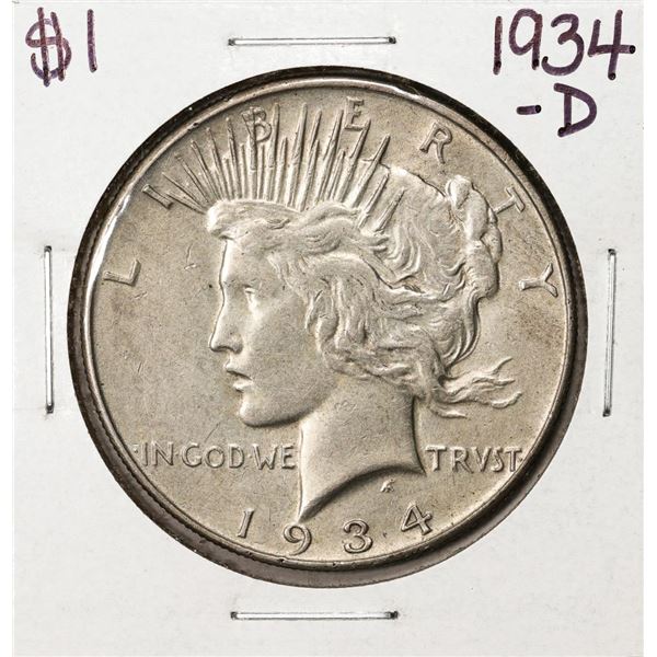 1934-D $1 Peace Silver Dollar Coin