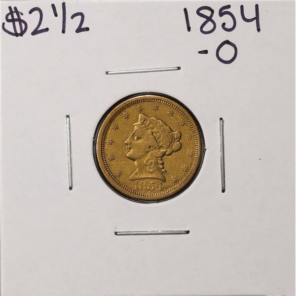 1854-O $2 1/2 Liberty Head Quarter Eagle Gold Coin