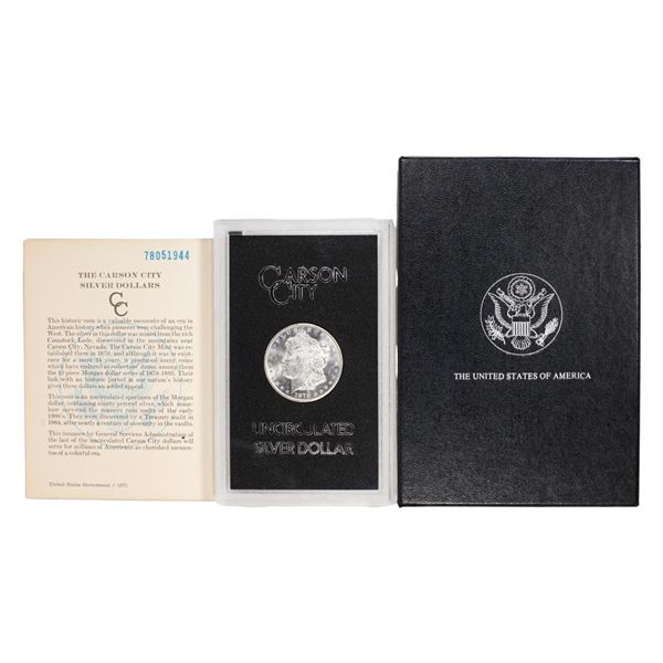 1878-CC $1 Morgan Silver Dollar Coin GSA Hoard Uncirculated w/Box & COA