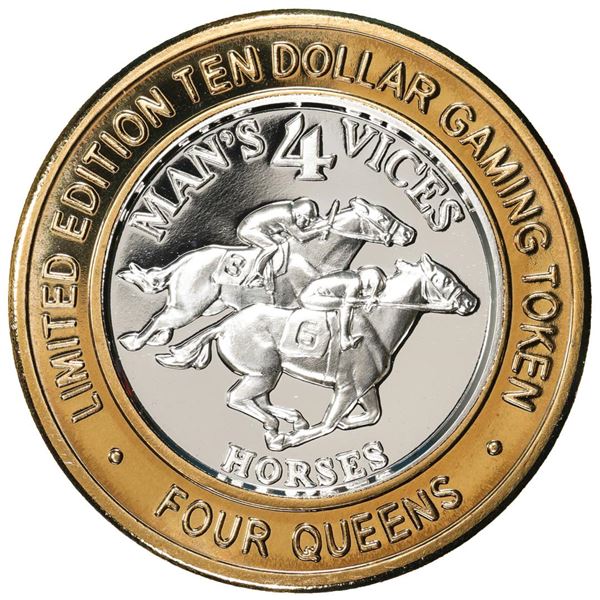.999 Silver Four Queens Casino Hotel Las Vegas $10 Limited Edition Gaming Token