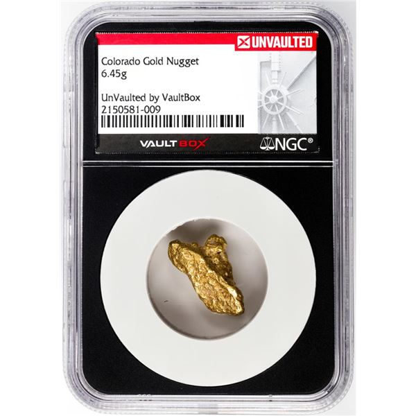6.45 Gram Colorado Gold Nugget NGC Vaultbox Unvaulted