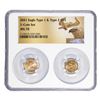 Image 1 : Set of 2021 Type 1 & Type 2 $5 American Gold Eagle Coins NGC MS70