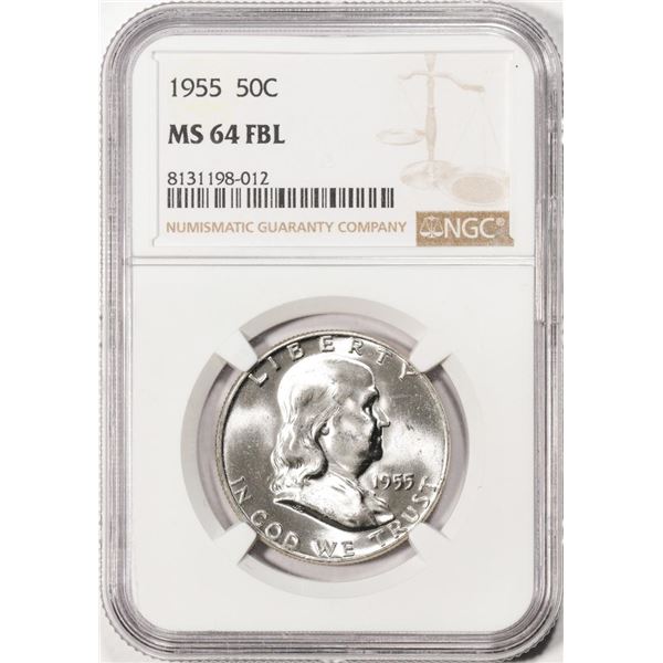 1955 Franklin Half Dollar Coin NGC MS64FBL