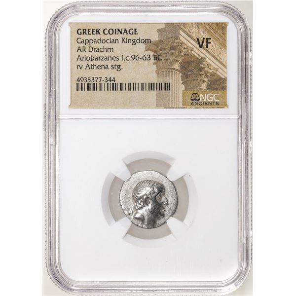 Cappadocian Kingdom c.96-63 BC Ariobarznes AR Drachm Ancient Coin NGC VF