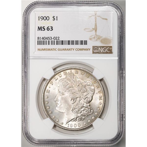 1900 $1 Morgan Silver Dollar Coin NGC MS63