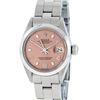 Image 2 : Rolex Ladies Stainless Steel Salmon Datejust Wristwatch