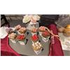 Image 2 : GROUP LOT ARTIFICIAL FLOWERS IN CERAMIC POTS, 3 NEW ELLIS CREEK APRONS, DECOR BOX, ARTIFICIAL
