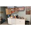 Image 8 : CONTENTS OF SHOP LUNCH ROOM. WATER COOLER WITH JUG, LARGE CORIAN TOP TABLE, FRIDGE, MICROWAVE,