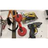 Image 3 : GROUP OF HAND TOOLS WITH A FESTOOL TOOL BOX. 2 HOLE SAW KITS, DIGITAL MEASURING TAPE, HOT GLUE GUN,
