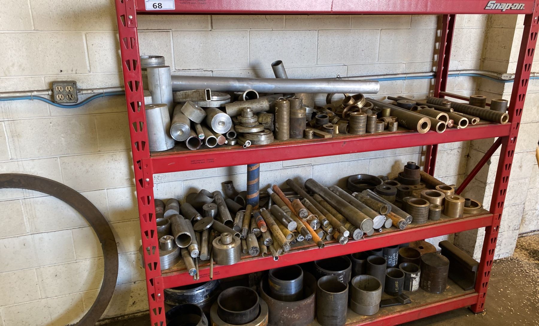 Snap On Racking 2 X 6' SNAP-ON RACK WITH CONTENTS. BRONZE, BRASS, ALUMINUM, STAINLESS ...