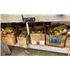 Image 2 : 2' X 5' WOOD FRAME METAL TOP WORK BENCH PLUS SOME CONTENTS