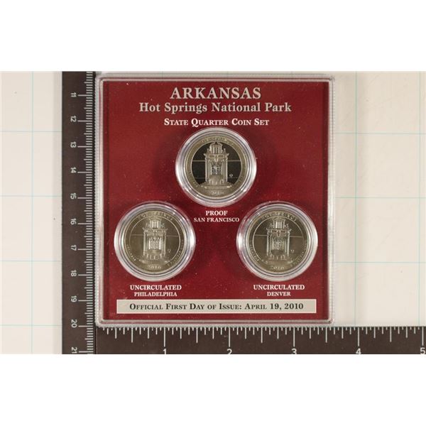 2010 ARKANSAS HOT SPRINGS N.P. P/D/S QUARTER SET