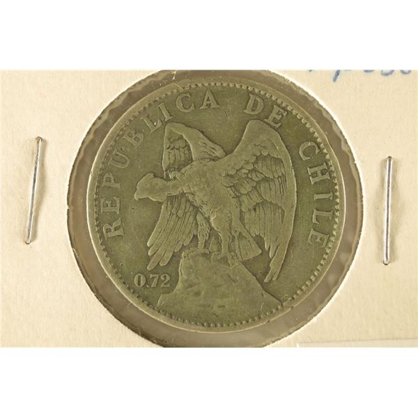 1915 CHILE SILVER 1 PESO .2803 OZ. ASW