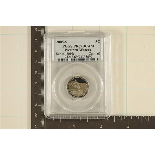 2005-S WESTERN WATERS NICKEL PCGS PR69 DCAM