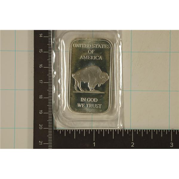 1 TROY OZ .999 FINE SILVER PF INGOT "INDIAN /