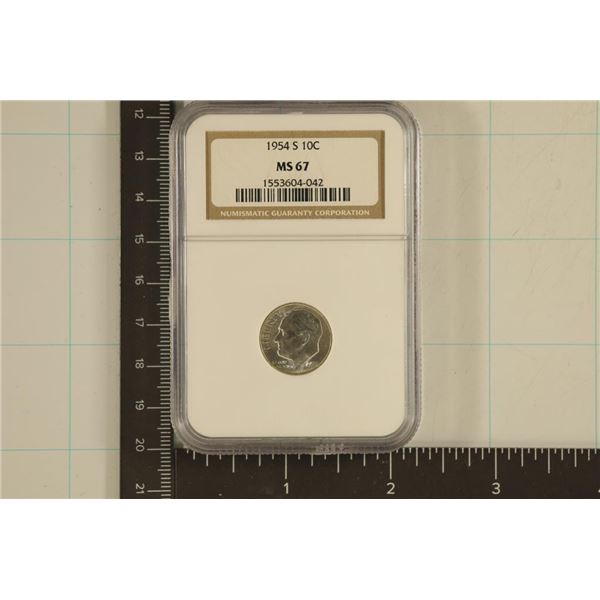 1954 SILVER ROOSEVELT DIME NGC MS67
