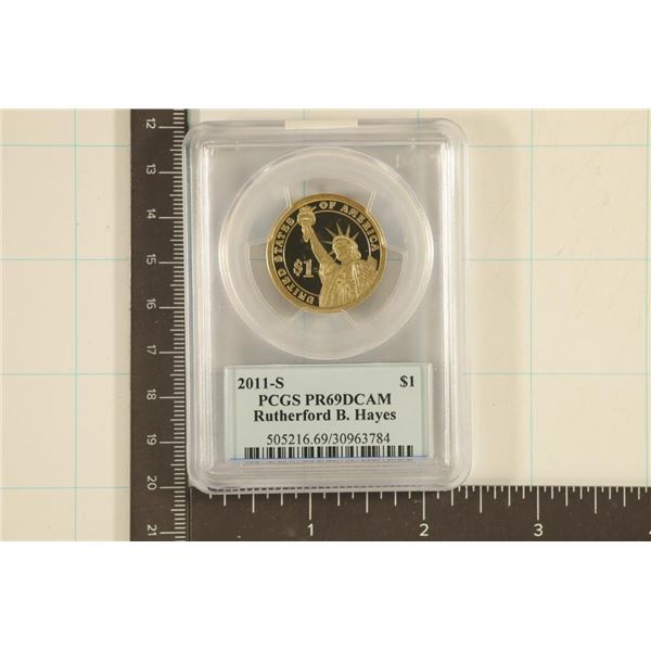 2011-S RUTHERFORD B . HAYES US $1 PCGS PR69 DCAM