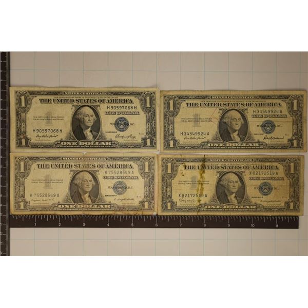 1935-E, 57, 57-A & 1957-B US $1 SILVER CERTS