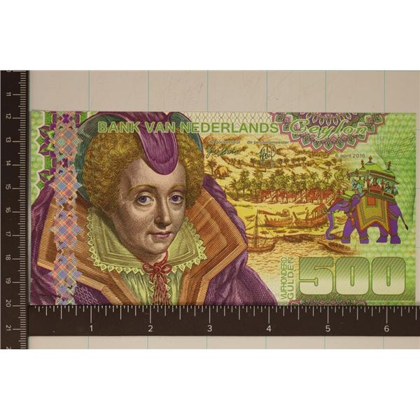 2016 NEDERLANDS CEYLON 500 GULDEN POLYMER