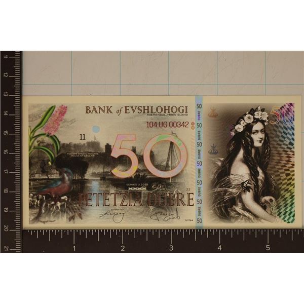 BANK OF EVSHLOHOGI MIRIS ISLAND 50 DUBRE POLYMER
