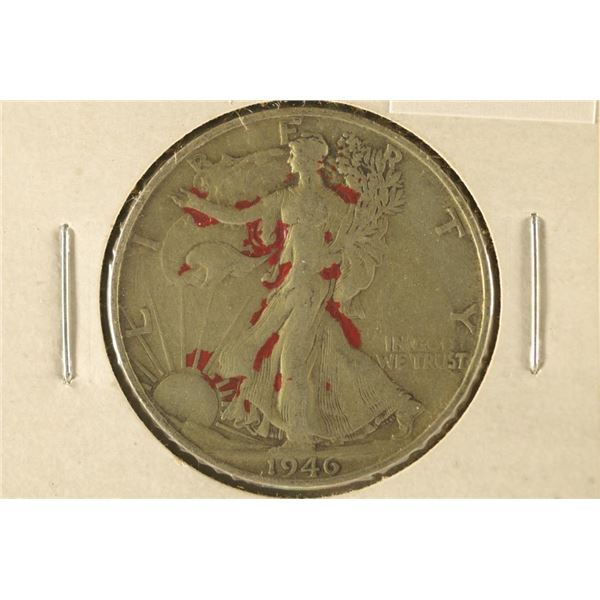 1946-S SILVER WALKING LIBERTY HALF DOLLAR. OLD IN